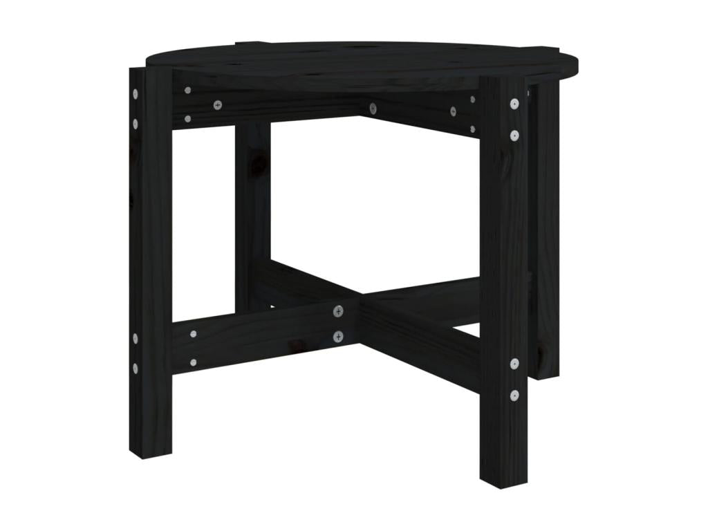 Table basse en bois massif noir, 62,5 x 45 cm